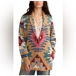 Lucky Brand Aztec Navajo Southwest Tribal Cardigan Shawl Collar Medium SOLD OUT